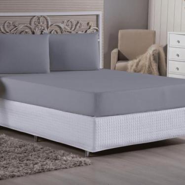 Imagem de Jogo De Lençol Casal 3 Peças Malha Algodão - Sonho e Arte, Cinza