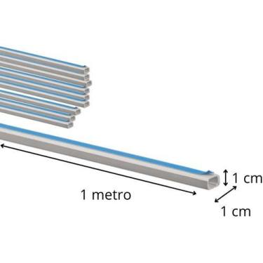 Imagem de 10 Canaletas Pvc S/ Divisória 10x10x1000mm Fita Dupla Face - Ilumi, Br