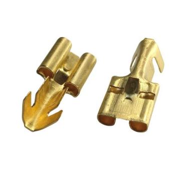 Imagem de 200 Terminal Encaixe Femea 6,3 mm com trava Latão Resistente - NTV SOM