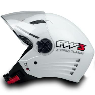 Imagem de Capacete Moto X Open Classic da FW3 Cor Branco Brilhante Tamanho 60 Vi