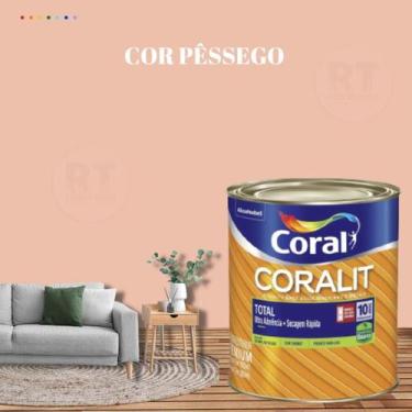 Imagem de Esmalte Sintético Base Água Coral Coralit 800ml Tinta Cor Laranja  Ace