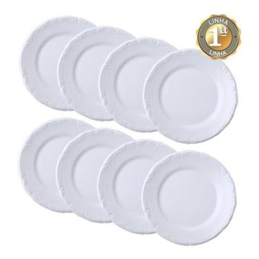 Imagem de Jogo 8 Pratos Rasos Pomerode Porcelana Schimidt - Porcelanas Schmidt