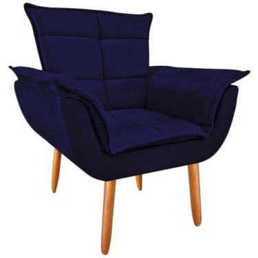 Imagem de Poltrona Opala Luxo suede azul marinho para decoração - JBF