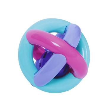 Imagem de Bola Maluquinha Com Chocalho Brinquedo para Bebês - Mercotoys, Rosa