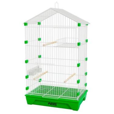 Imagem de Gaiola Periquito Malha Fina Pássaros - Branco Vermelho - Gaiolas Quati