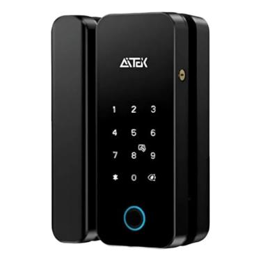 Imagem de Fechadura Digital Sigma FE20, Biométrica, Senha Numérica, Cartão RFID, Chave de Emergência, Preta, para Portas de Vidro, Metal e Alumínio