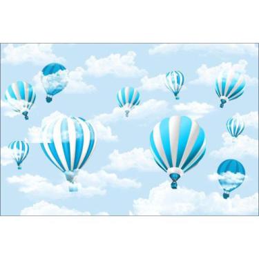 Imagem de Painel de Lona Balões entre Nuvens - Fabrika de Festa, 400x200cm