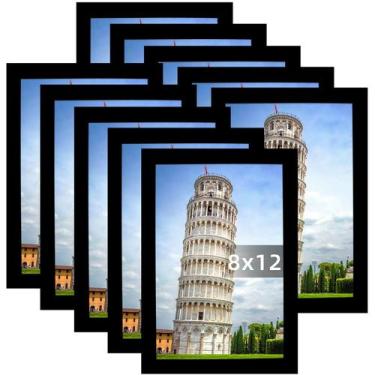 Imagem de Porta-retratos SESEAT 8x12, conjunto de 10 suportes de parede, preto