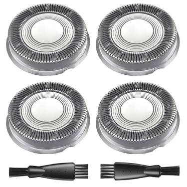 Imagem de Cabeças de substituição HS740 compatíveis com Philips Norelco Head Shaver Pro 5000 série 7000 9000, barbeador de crânio para homens e mulheres HS5980 HS7980 HS9980, 2 escovas de limpeza