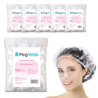Imagem de Kit 500 Toucas Plásticas Descartável Banho Cabelo Sanfonada hotel motel Transparente com Elástico (Transparente)