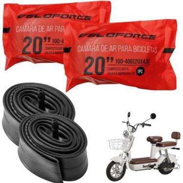 Imagem de Par Câmara De Ar Elétrica Chopper 20x4.0 Aro 20 Bico Grosso - Veloforc