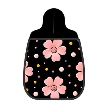 Imagem de Lixeira De Carro Organizador Lixinhocar Flores Bolinhas Rosa Feliz