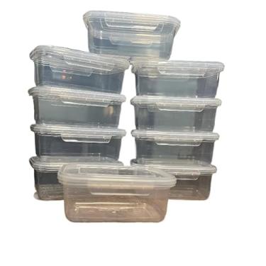 Imagem de Kit 10 Marmitas Fitness Pote 750ML Vasilha Sem BPA Freezer E Microondas Potes Plásticos Com Travas