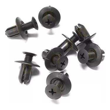 Imagem de 2X Fixadores Presilha Parafuso Plástico Automotivo 100 Peças