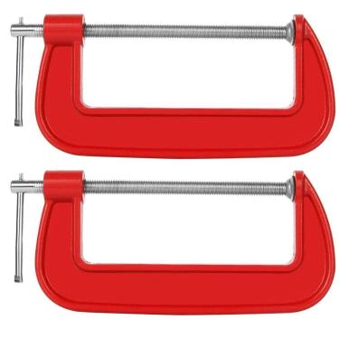 Imagem de Kit 4 Grampos Sargento 6 Pol. Tipo C Ferro Reforçado Charbs