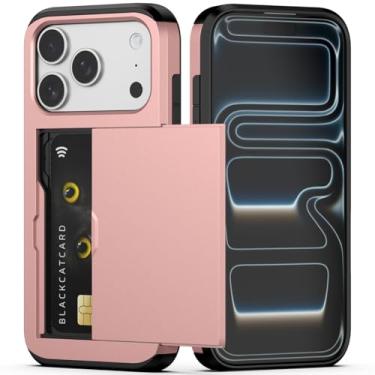 Imagem de Nvollnoe Capa para celular compatível com iPhone 17 Pro com suporte de cartão de camada dupla resistente à prova de choque com compartimento oculto para cartão fina para mulheres e homens 6,3