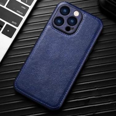 Imagem de HJZSZX Para iPhone 7Plus (8Plus) Capa de couro de luxo com proteção de moldura de câmera (para iPhone 7Plus (8Plus)/azul)