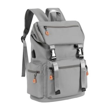Imagem de GJHFCXSO Mochila Escolar Casual Para Homens E Mulheres Resistente à áGua Grande Capacidade E Trabalho Com Porta De Carregamento Usb,Gray
