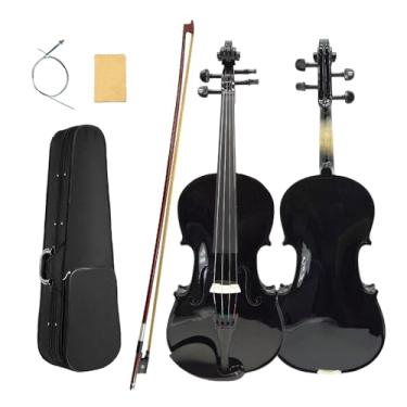 Imagem de ModouString Viola de 40,6 cm com parte superior de abeto, traseira e lateral de bordo, acessórios de ébano, arco, estojo de viola acústica de 4 cordas para estudantes e adultos, feito à mão