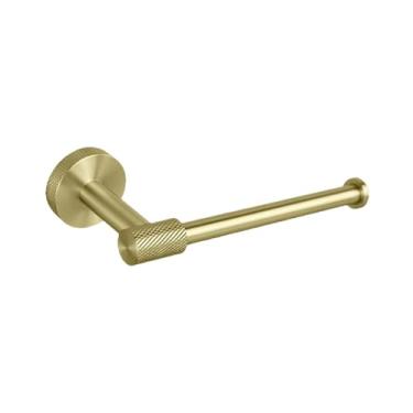 Imagem de Suporte de toalha de parede em aço inoxidável dourado escovado, suporte para papel higiênico, gancho para roupão, porta-copos, escova de vaso sanitário, acessórios para banheiro, suporte para papel h