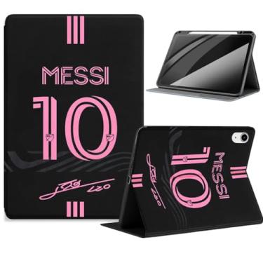 Imagem de ZERMU Capa para iPad (A16) 11ª/10ª geração 28.9 cm (2025/2022), Mess%i #10 Miam%i Soccer capa magnética à prova de choque [hibernar/despertar automático] com porta-lápis