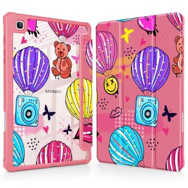 Imagem de Mektron Capa para Samsung Galaxy Tab S6 Lite 10,4 polegadas 2024/2022/2020 com suporte para caneta S, visualização em vários ângulos com capa à prova de choque, capa transparente + suporte de três