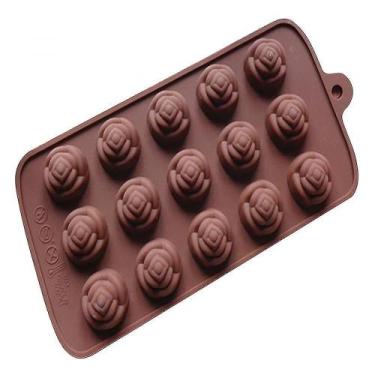 Imagem de Conjuntos de panelas 2pc silicone rosa chocolate molde jardim gelo mol