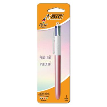 Imagem de Caneta esferográfica 1.0 Rosa Perolada 4 cores - Bic