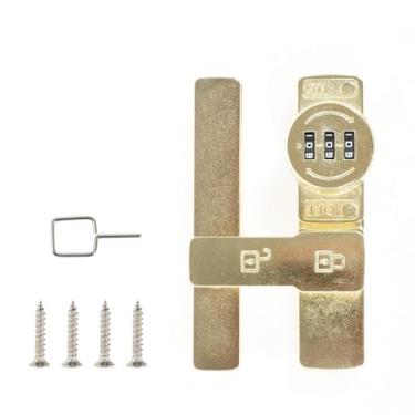 Imagem de WhSunVo Trava flip com combinação de 3 dígitos liga de zinco 90/180 graus fechadura com senha de porta de celeiro trava deslizante sem chave e para deslizamento de celeiro (180 graus)