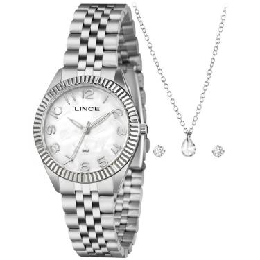 Imagem de Kit Relógio Lince Feminino Prata LRMM063L36 K0K3B2SX