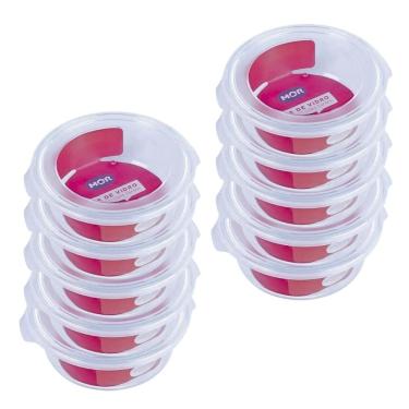 Imagem de Kit 10 Potes Hermético Marmita De Vidro Redondo 620ml Mor