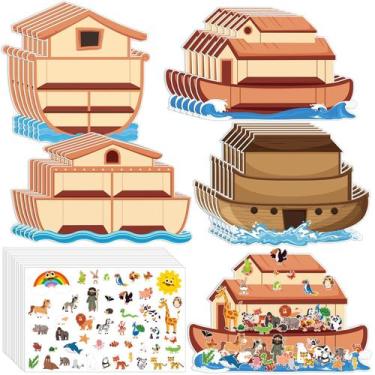 Imagem de Conjunto de cenas de adesivos Tenceur Noah's Ark com fundos e adesivos
