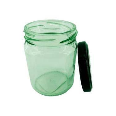 Imagem de Frasco de Vidro Hermético Circular com Tampa Preta 100ml - Aliança