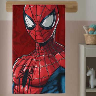 Imagem de Toalha de Banho Infantil Estampada Aranha Herói Menino Máscara Aventur