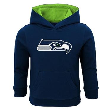 Imagem de Outerstuff Moletom com capuz infantil azul-marinho Seattle Seahawks Prime