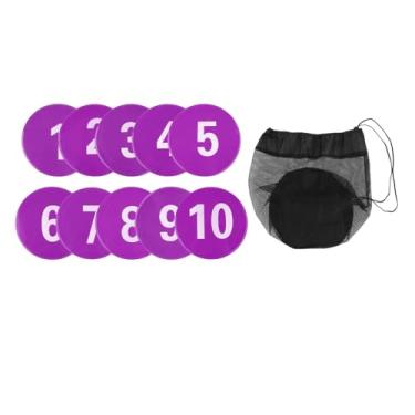 Imagem de Baoblaze 10 peças marcadores de piso numerados, tapetes de treinamento de habilidade, velocidade, agilidade, academia, prática de chão, marcadores de disco, Roxo