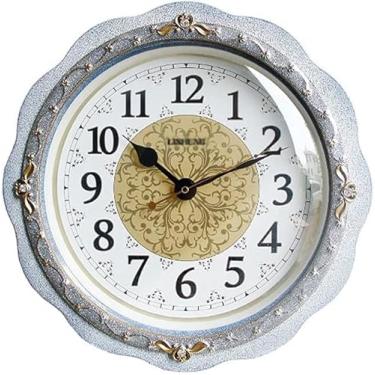 Imagem de EHVYBDX Relógio de parede decorativo de plástico, moderno, casa, sala de estar, quarto, decoração, relógio de parede, mudo, 39,5 cm, alto e leve