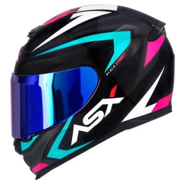 Imagem de Capacete Fechado ASX Eagle Street Tiffany Brilho com Viseira Colorida 