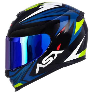 Imagem de Capacete Fechado ASX Eagle Street Azul Brilho com Viseira Colorida Azu