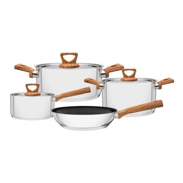 Imagem de Jogo De Panelas Fundo Triplo Tramontina Brava 65300310 Inox