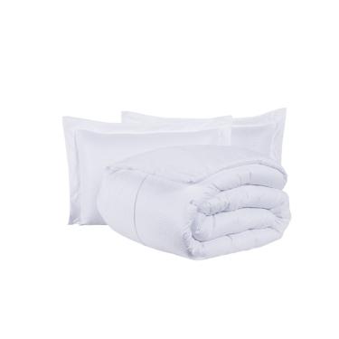 Imagem de Kit Cobre Leito Ravena To Decorando Queen 3 Peças Micropercal 200 Fios Toque Acetinado 100% Poliéster - Branco