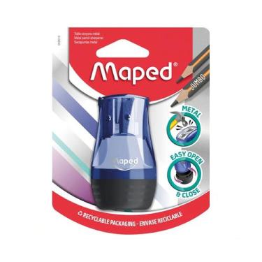 Imagem de Apontador Escolar Tonic Metal 2 Furos Com Deposito Azul - Maped