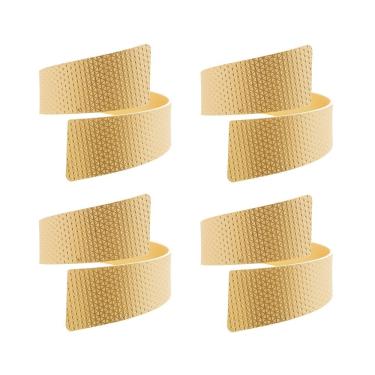 Imagem de Cj 4 Anéis/Argolas de Metal P/Guardanapos Dourado Royal Decor