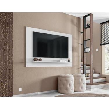 Imagem de Painel p/ Tvs com Prateleira e dupla instalação Branco - Mobiliar Home