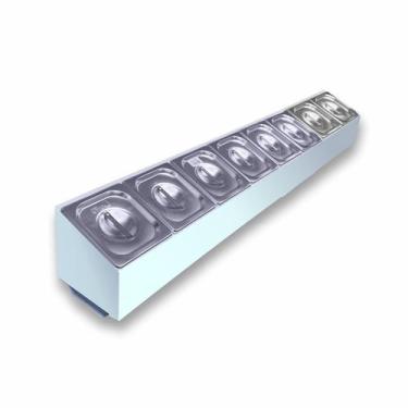 Imagem de Condimentadora Lateral 8 cubas ZPCNLR08 Branca - Zepper