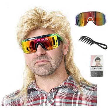 Imagem de Peruca de tainha Traqur Joe Dirt Emo 80s para festa à fantasia masculi