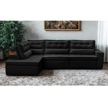 Imagem de Sofá de Canto Retrátil e Reclinável com Molas 3,40x2,00 Esq Viena Sued