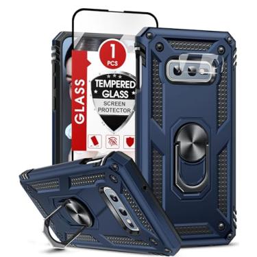 Imagem de LeYi Capa para Samsung S10E-Phone: Capa para celular Galaxy S10E com protetor de tela de vidro e protetor de lente de câmera, capa protetora resistente para Galaxy S 10E 5G, azul