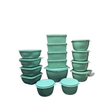 Imagem de Kit 15 Potes Herméticos para Alimentos Vários Tamanhos Organização de Cozinha(VERDE)