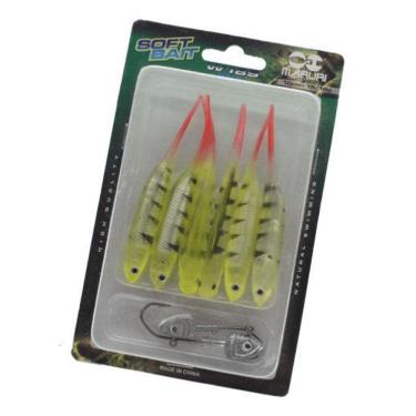 Imagem de Kit 6 Isca Artificial Soft Shad Macia Pescaria Barco Canoa C